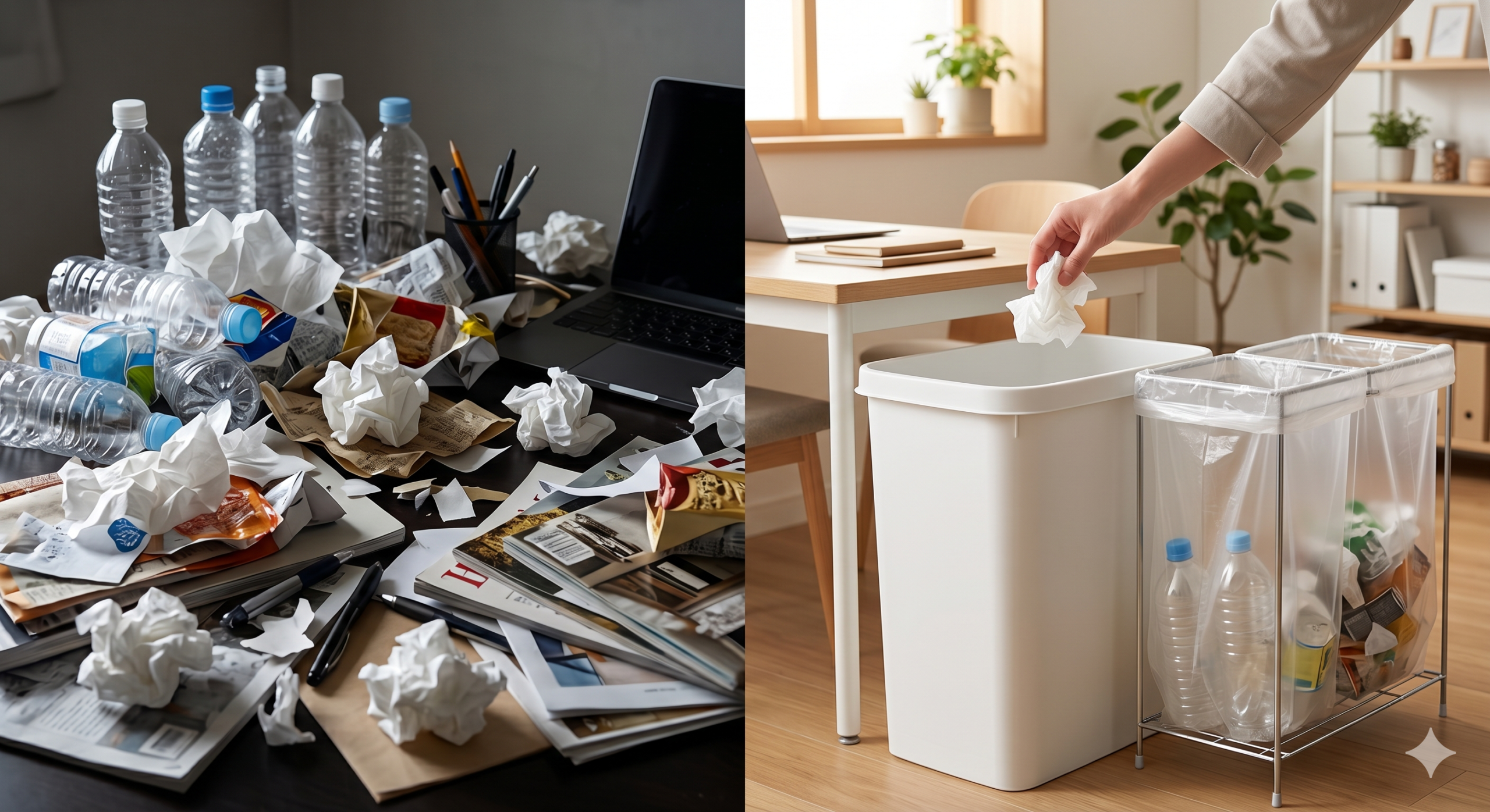 ゴミ箱は「フタなし・大容量・手が届く場所」が鉄則！ADHDのプチゴミ屋敷をゼロにする神ライフハック