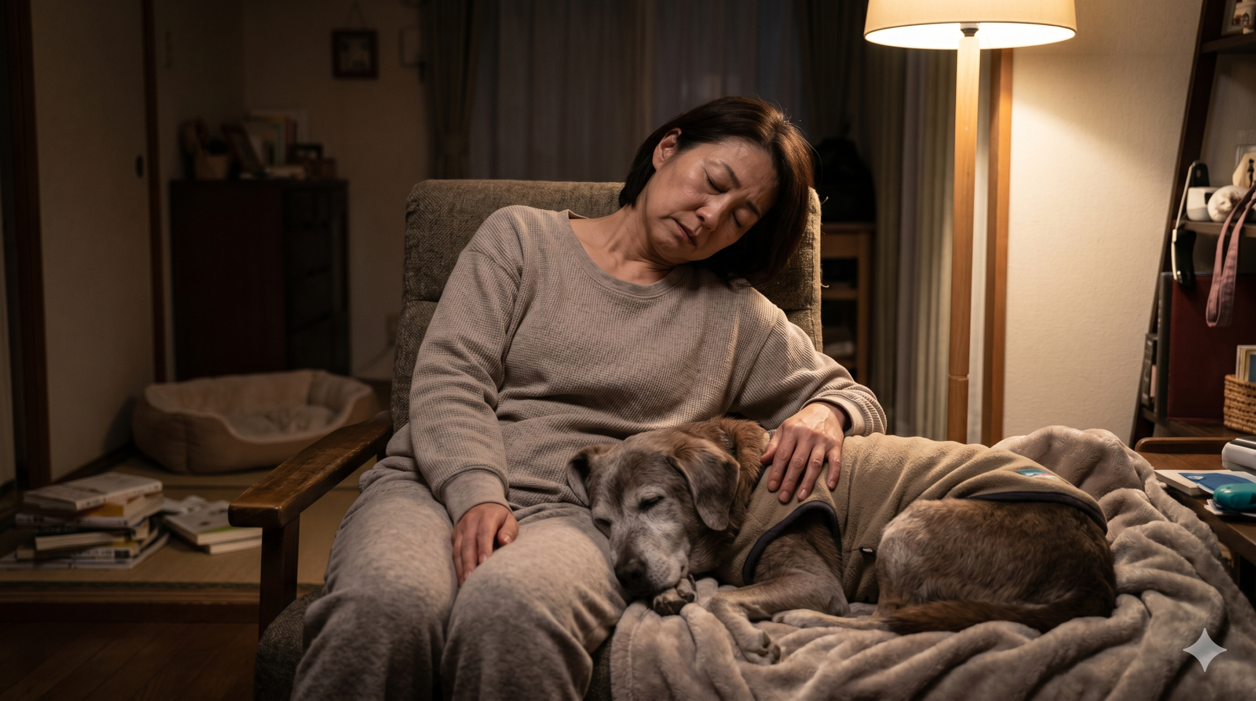「1日でいいから朝まで眠りたい」ペット介護疲れで限界なあなたへ。罪悪感なしで頼れるシニア対応ペットシッターとLINE相談窓口