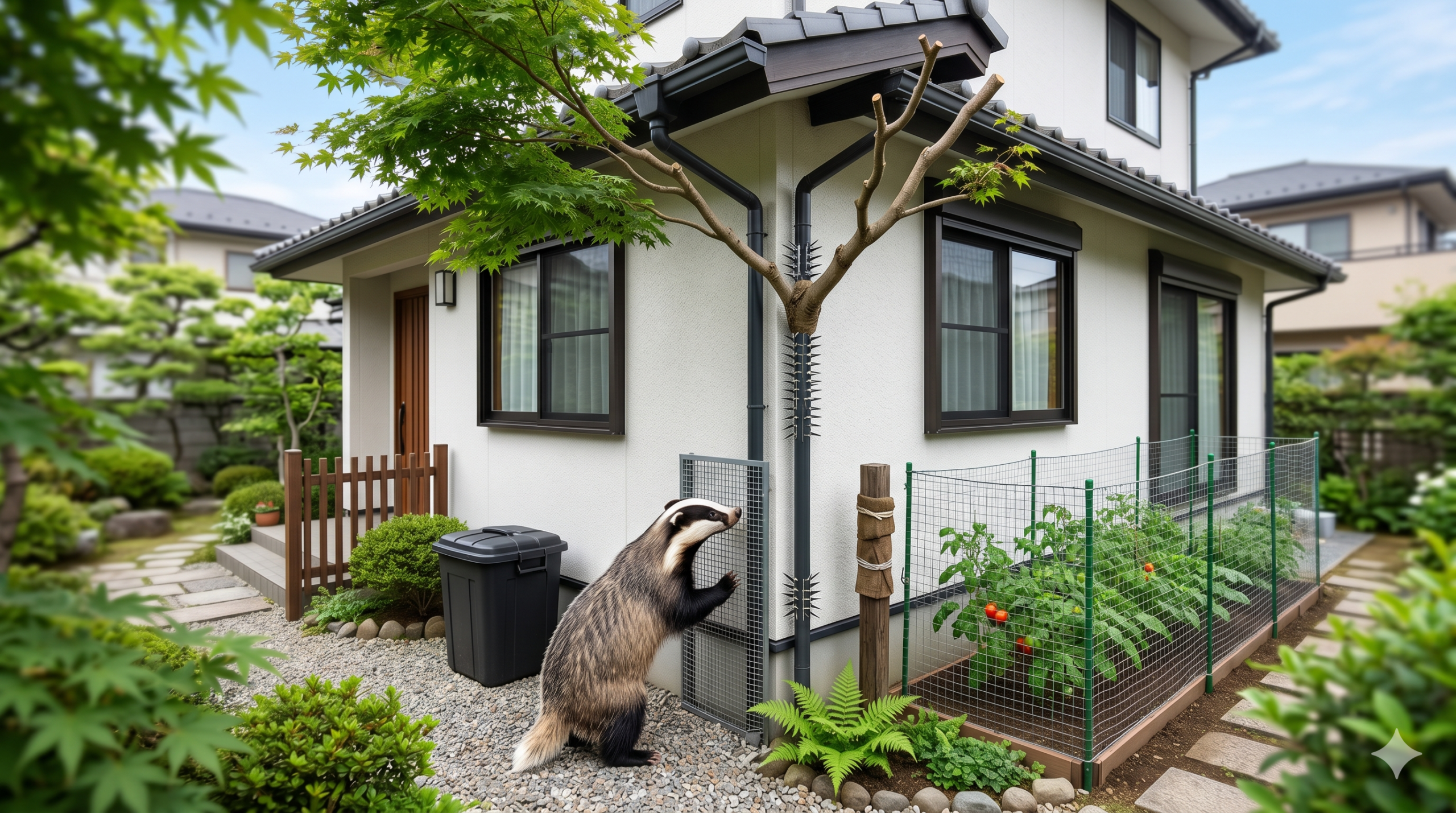 ハクビシンを侵入させない住宅防衛術と庭木・雨どい予防8選